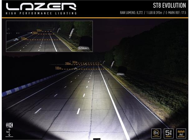 Lazer® ST8 Evolution Lengde 364mm. 8272 Lumen