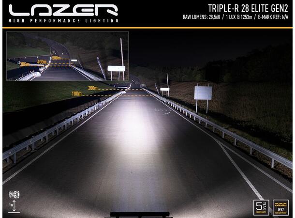 Lazer® Triple-R 28 ELITE Gen2. Lengde 1305mm. 28560 Lumen. 