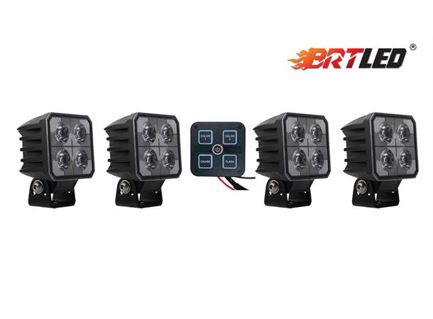 BRT Edgeless 40 LED - Pakke 4 stk. med kontrollpanel