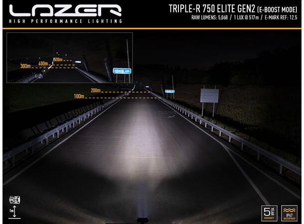 Lazer Triple-R 750 ELITE Gen2. Lengde 230mm. 5068 Lumen. 