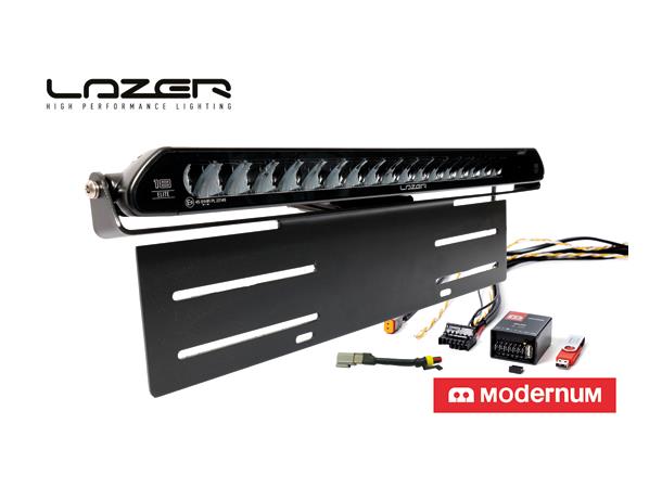 Lazer® Lyspakke med Linear 18 ELITE +can Universal. Med skiltplate sidemount.