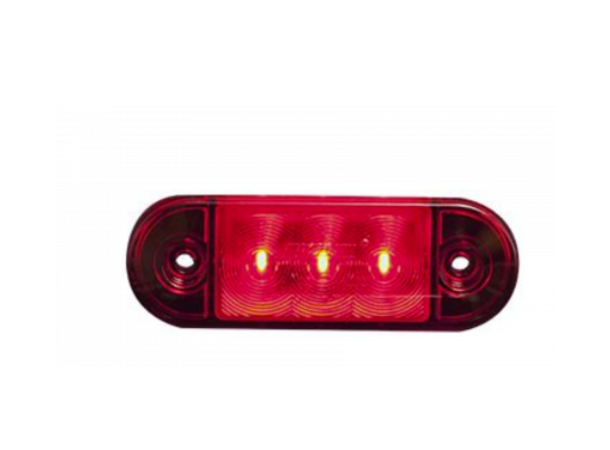 Markeringslys Led rød/rød L 85mm H 31mm D 12,5mm  12/24V
