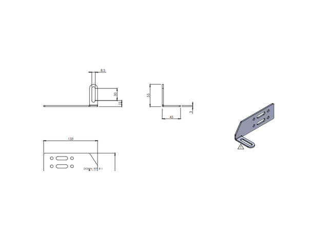 Vinkel brakett ekstralys Universal 