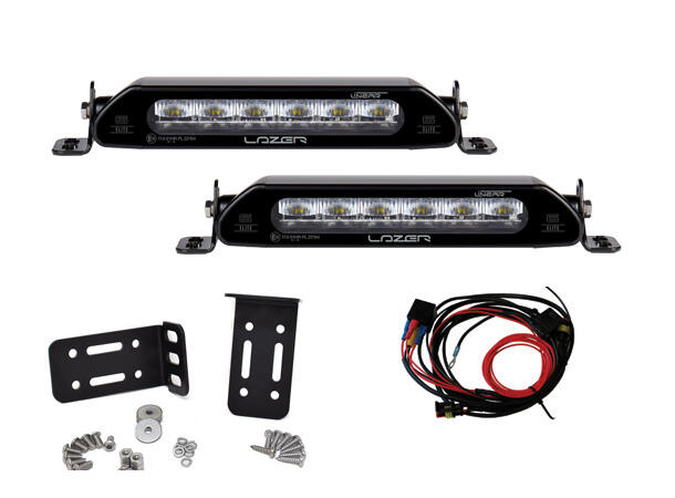 Lazer® Lyspakke med Linear 6 ELITE Universal. Med skiltplate sentermont.