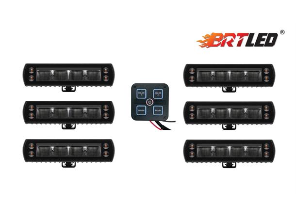 BRT Dual Slim 30 LED m/varsellys - Pakke 6 stk. med VP Bryterpanel