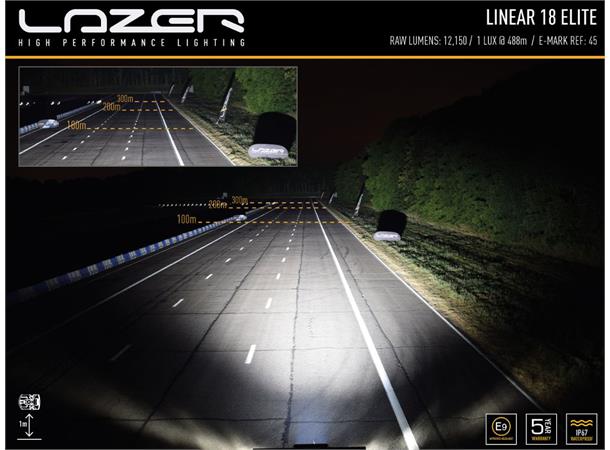 Lazer® Lyspakke med Linear 18 ELITE Universal bak fanger. Med Canbus