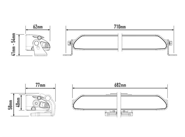 Lazer® Lyspakke med Linear 24 ELITE m/ Canbus og skiltbrakett