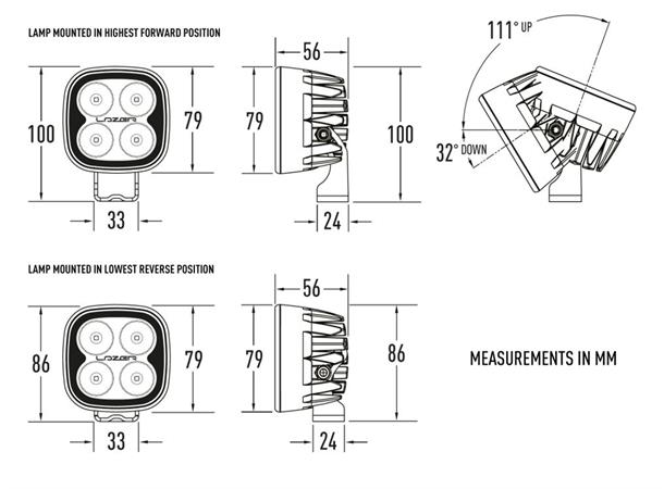 Lazer® Utility 25 79x79mm. 3016 Lumen.