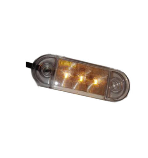MARKERINGSLYS LED KLART GLASS MED ORANGE L 85mm H 31mm D 12,5mm  12/24V