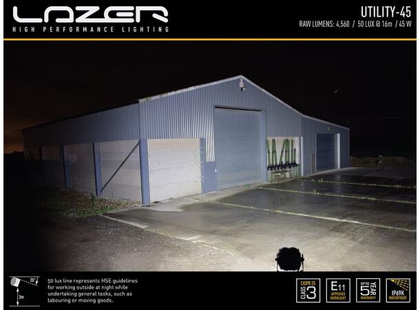 Lazer® Utility 45 SLIM 110x110mm. 4560 Lumen. 