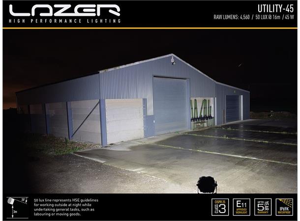 Lazer® Utility 45 SLIM 110x110mm. 4560 Lumen.