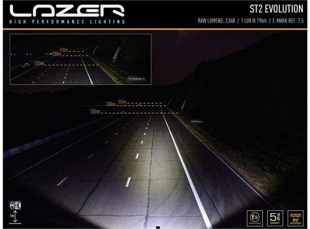Lazer ® ST2 Evolution Lengde 124mm. 2068 Lumen