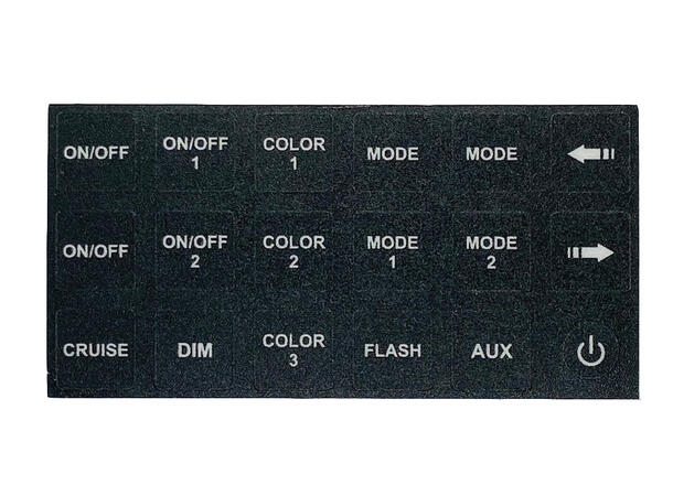 VP Bryterpanel 20Amp 10-30V brakett / symbol-labels 