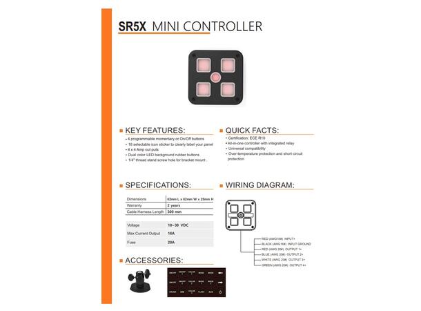 VP Bryterpanel 20Amp 10-30V brakett / symbol-labels 