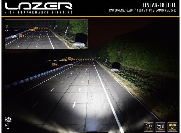 Lazer® Linear 18 ELITE Double E-Mark NYHET!13500Lumen. 532mm.