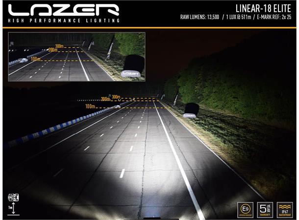 Lazer® Linear 18 ELITE Double E-Mark NYHET!13500Lumen. 532mm.
