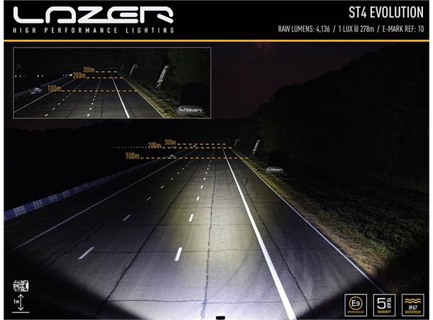 Lazer® ST4 Evolution Lengde 204mm. 4136 Lumen