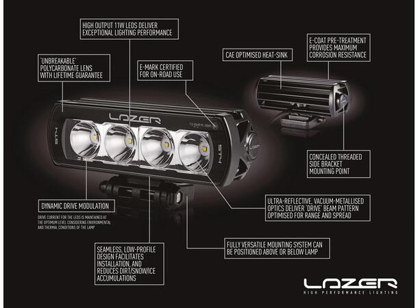 Lazer® ST4 Evolution Lengde 204mm. 4136 Lumen 