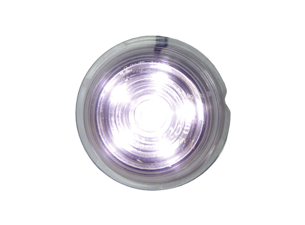 VIKING Markeringslys Hvit 6 LED. Klart glass. 5M kabel