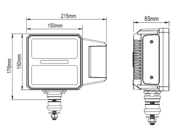 BRT Multi S2 - Brøytelampe m/varme. nær-fjern-blink
