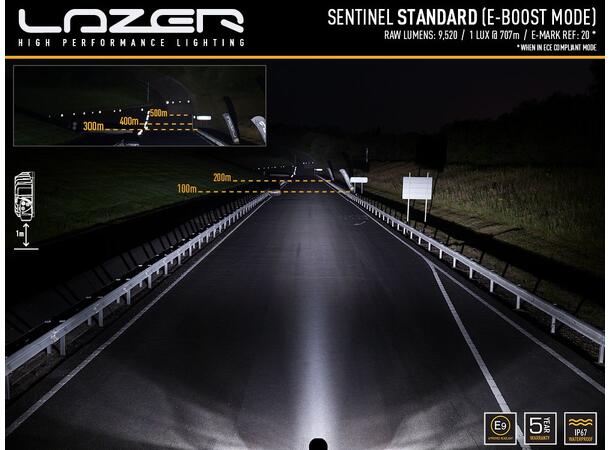 Lazer® Sentinel 9 BLACK Sort. 9 tommer. 9520 Lumen.