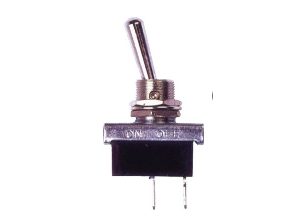 Bryter av / på metall Ø12mm. 12/24V