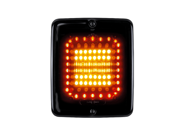 IZE LED Dark Knight Firkantet, Sotet, Bak,brems og blinklys