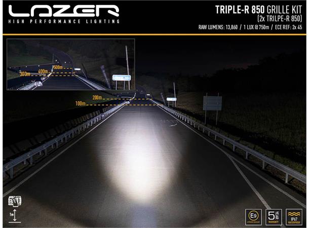 Lazer® Grillkit med Triple-R 850 ELITE Til Ford Ranger Raptor 2023+
