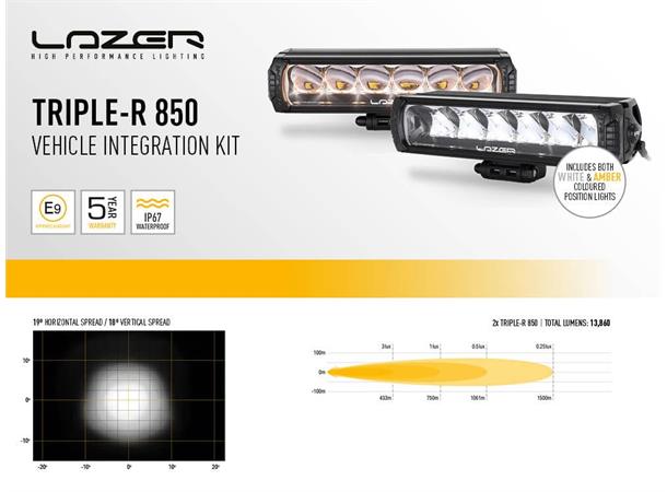 Lazer® Grillkit med Triple-R 850 ELITE Til Ford Ranger Raptor 2023+