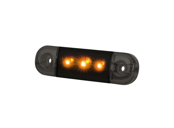 Markeringslys LED Dark Knight Orange. 3LED. Klart glass