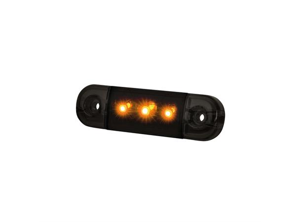 Markeringslys LED Dark Knight Orange. 3LED. Klart glass