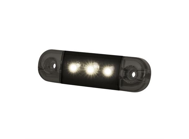 Markeringslys LED Dark Knight Hvitt. 3LED. Klart glass