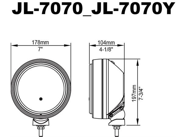 Maxtel® 7" LED Evapor B178 x H197 x D104mm. Rustfritt stålhus.