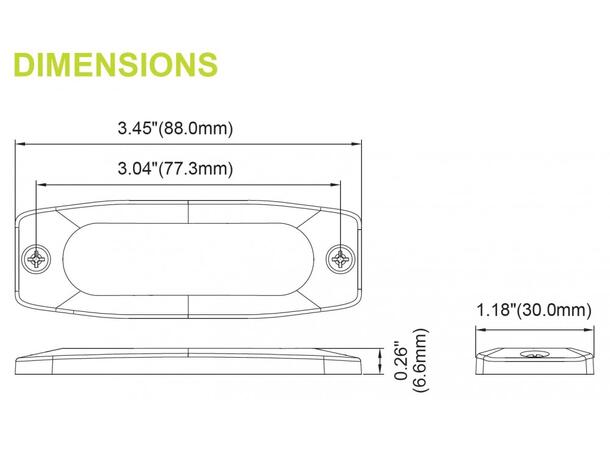 Blitz 3LED superslim H: 0 B:88 D: 6,6mm. Multivolt. Sync. 