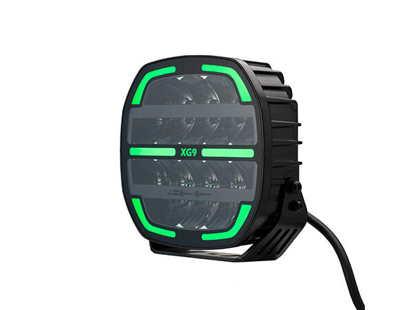XG9 LED  Driving Light Black Multicolor Parklys Hvit, Gul og Grønn.