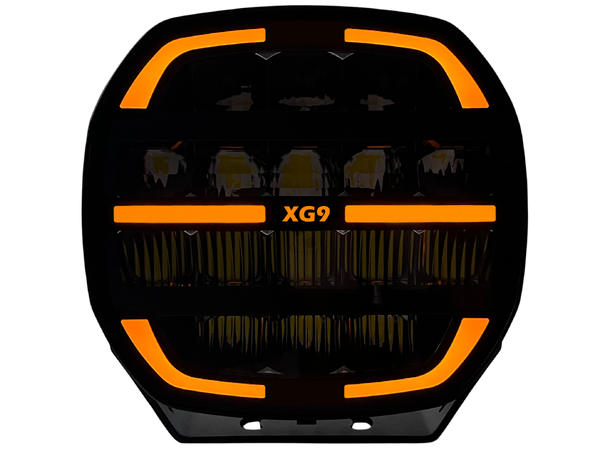 XG9 LED  Driving Light Black Multicolor Parklys Hvit, Gul og Grønn.