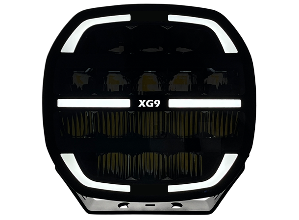 XG9 LED  Driving Light Black Multicolor Parklys Hvit, Gul og Grønn.