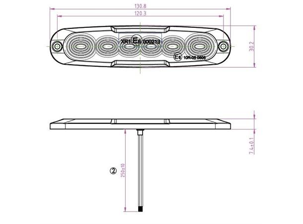 Blitz 6LED Superslim H:30 B:131 D: 7,5mm. Multivolt. Sync.