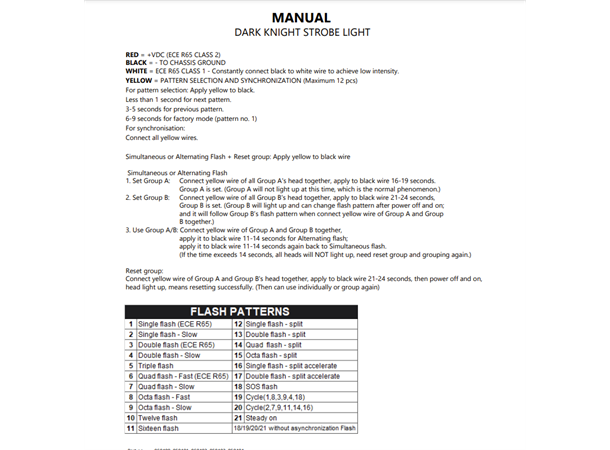 Strands DARK KNIGHT 6-LED Smoked Lens L 130MM D 33MM H 15MM
