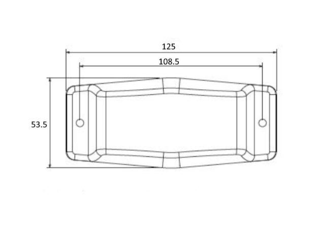 MLED Tinted Double Burner Gul/hvit park+varsling 12/24V 