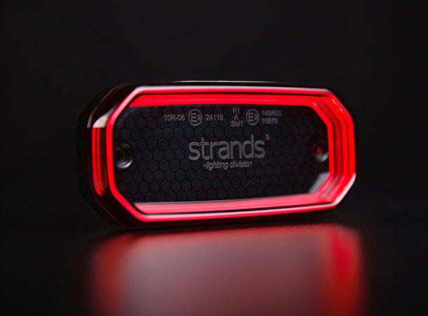 For9t Scale Markeringslys Rød. L:116,5 D:54 H:22mm 