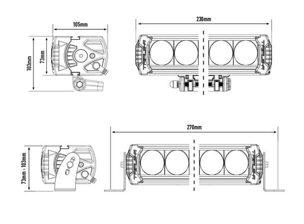 Frontbøyle med 3 x Lazer Triple-R 750 EL Ford Transit Custom 2024-/Sport/Electric 