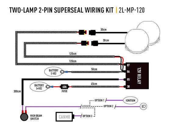 Lazer kabelsett mid power 2x 2-pin 2 X 2-PIN Til Sentinel.