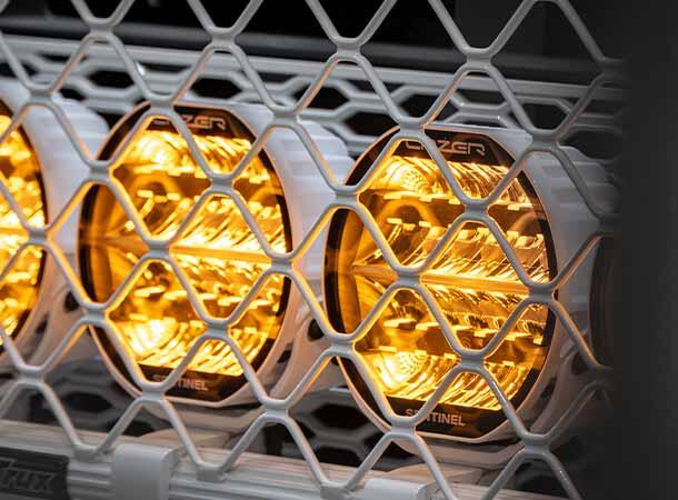 Lazer Sentinel 9 Highline Beacon 130W - PL2 Hvit Med varsellys 