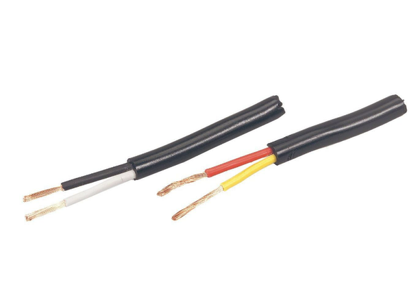 2x1,5mm2 med svart rund kappe Automotive kabel selges kun på 50m rull