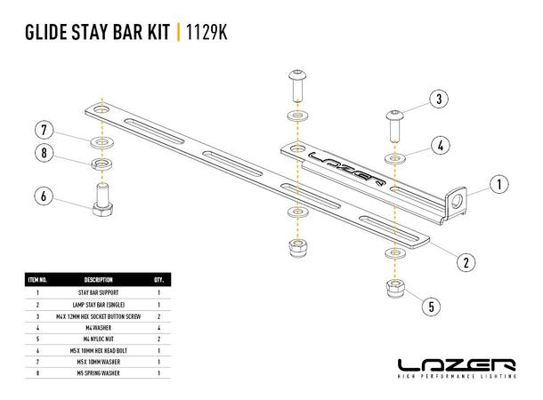 Lazer® Støttestag (1stk). Kun til GLIDE-serie. 