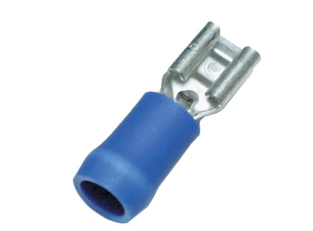Isolert flatstikk Blå  6,3MM 100  STK