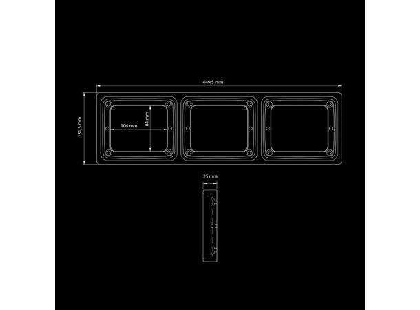Ize LED Frame 3X Square Ramme til tre Ize LED lamper