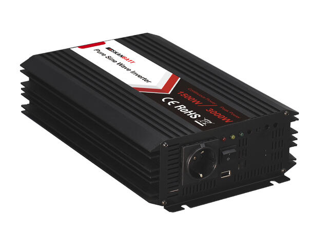 Skanbatt inverter 12V 1500W Med fjernkontroll. Ren Sinus