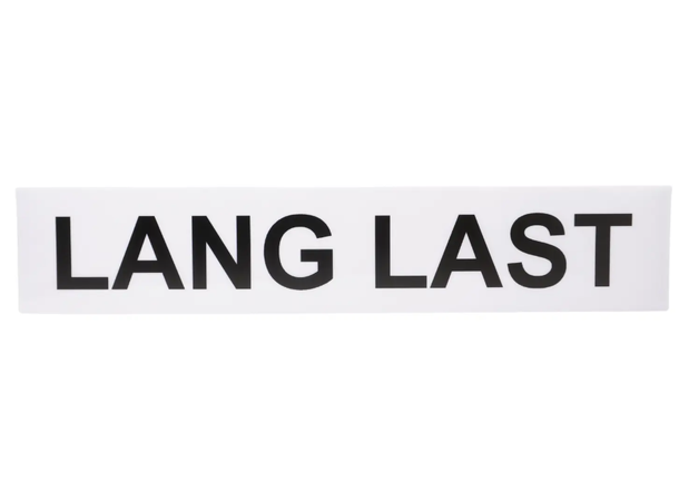 Skilt " Lang Last" Hvitt Til V6300 Lysbjelke. 1 Stk.